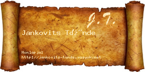 Jankovits Tünde névjegykártya